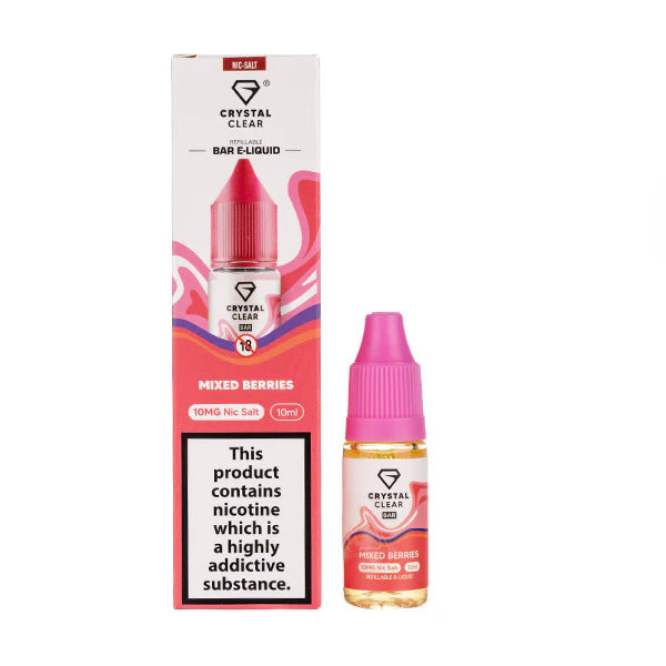 5 FOR £10 Crystal Clear Nic Salt E-Liquid 10MG/20MG Nicotine 10ml bottle