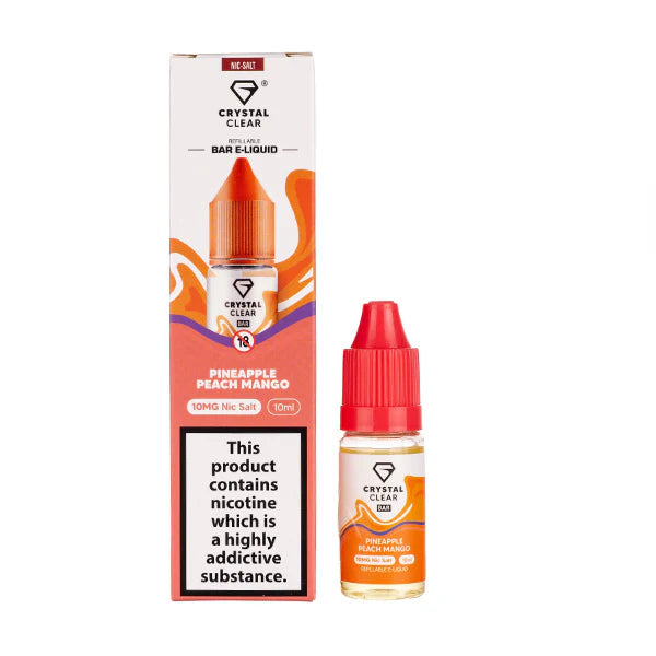 5 FOR £10 Crystal Clear Nic Salt E-Liquid 10MG/20MG Nicotine 10ml bottle