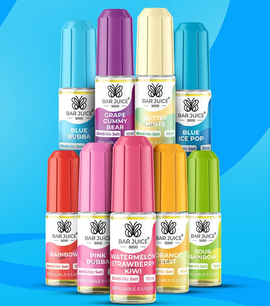5 FOR £10 Bar Juice 5000 Nic Salt E-Liquid 10MG/20MG Nicotine 10ml bottle