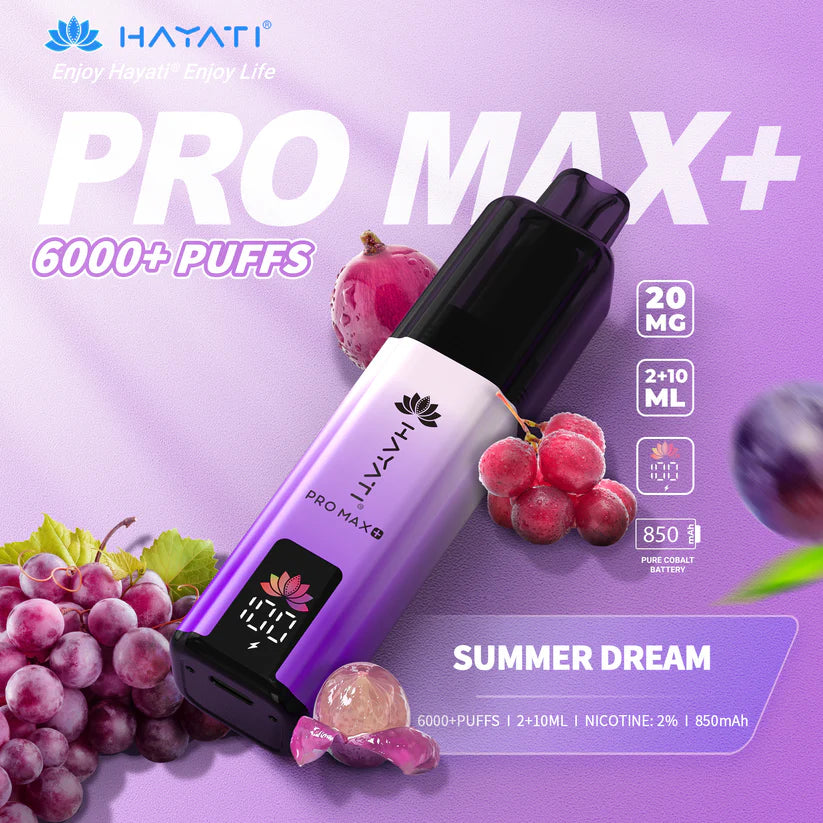 Hayati Pro Max+ 6000 Puffs - Long Lasting Disposable Vape UK